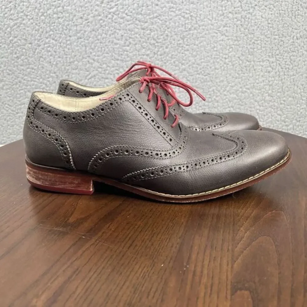 Cole Haan Shoes Mens Size 9 W Gray Leather Wingtip Brogue Made Air Collab C10557
